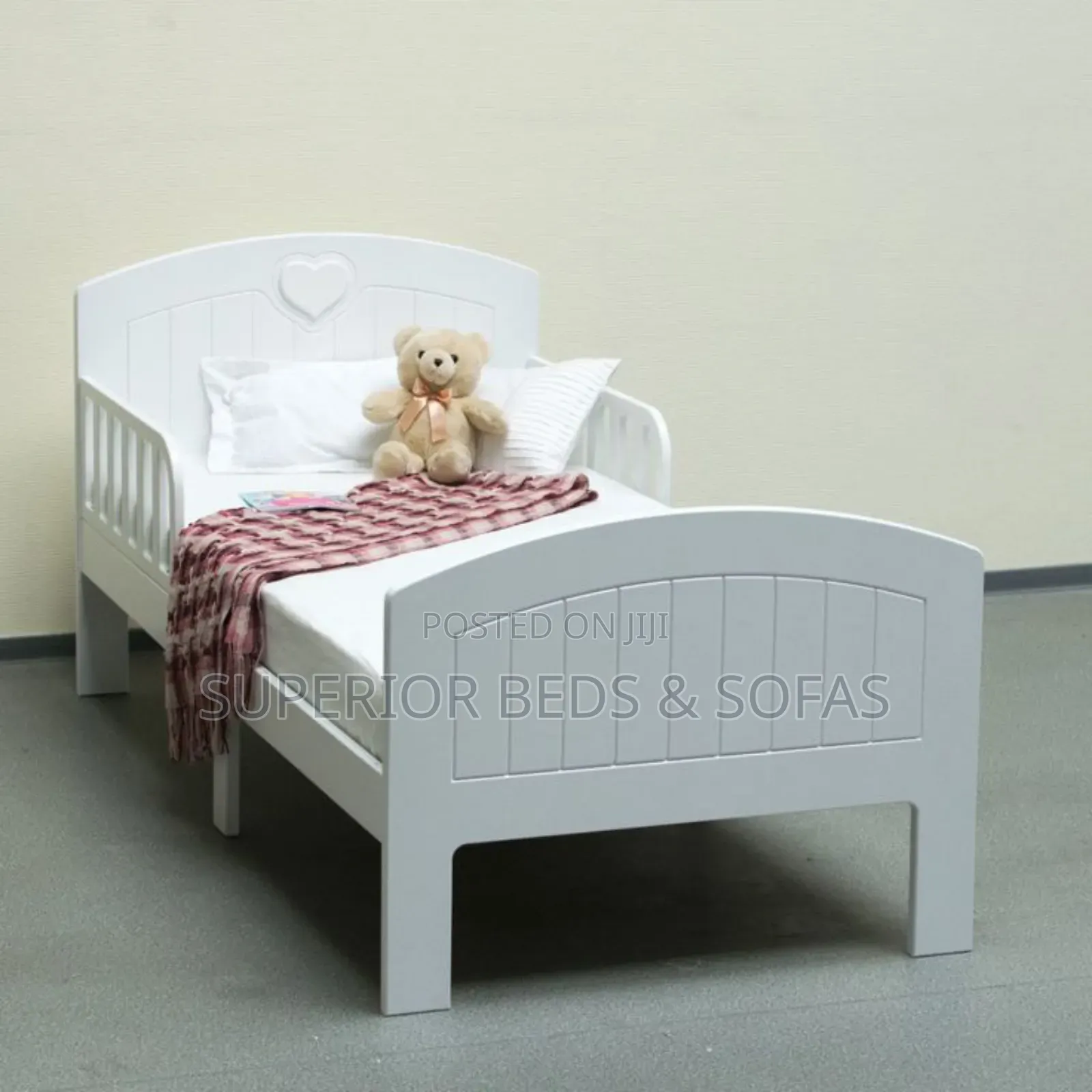 White Kids Wooden Bed Size 3 by 6