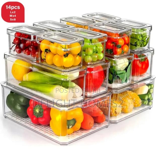14pcs Stackable Fridge Storage Organizers-Car - thumbnail 2