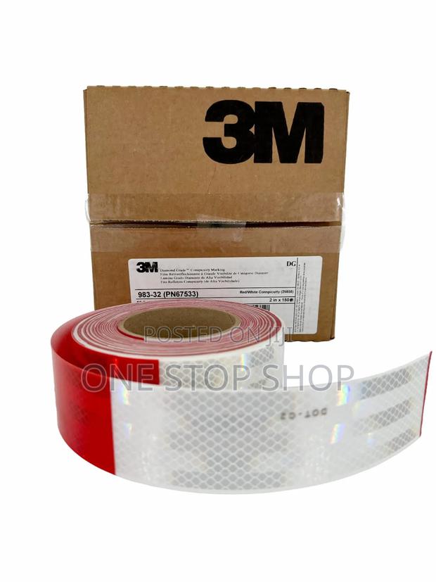Red White 3m Adhesive Reflective Tape 50mtrs - main view