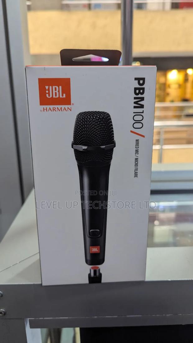 JBL Partybox Mic 100: Wired Dynamic Vocal Mic With Cable (Black)