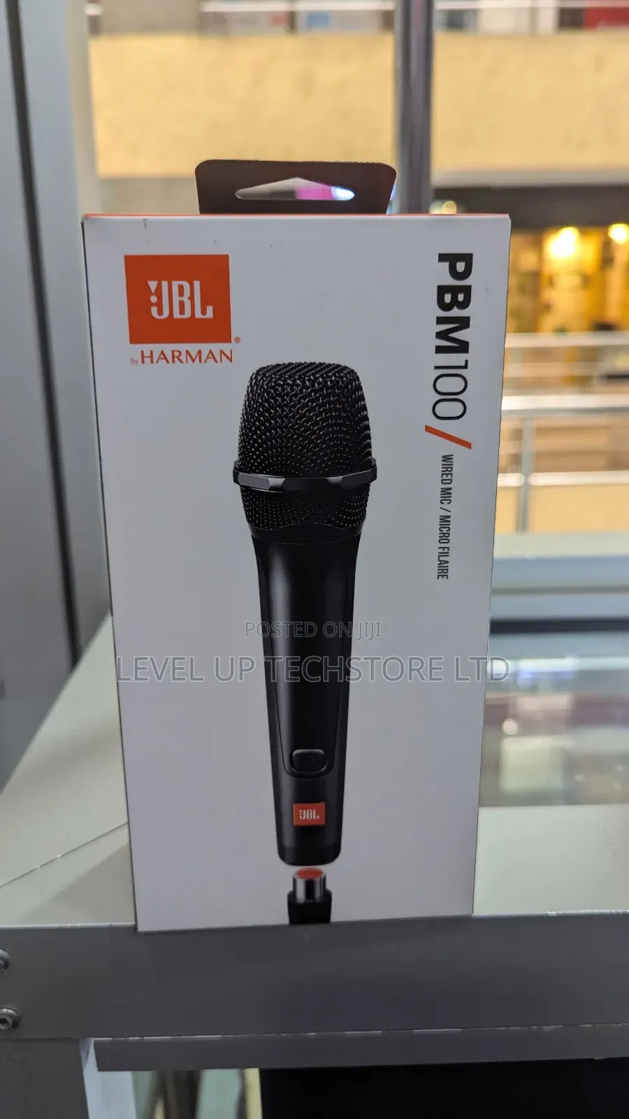 JBL Partybox Mic 100: Wired Dynamic Vocal Mic With Cable (Black)