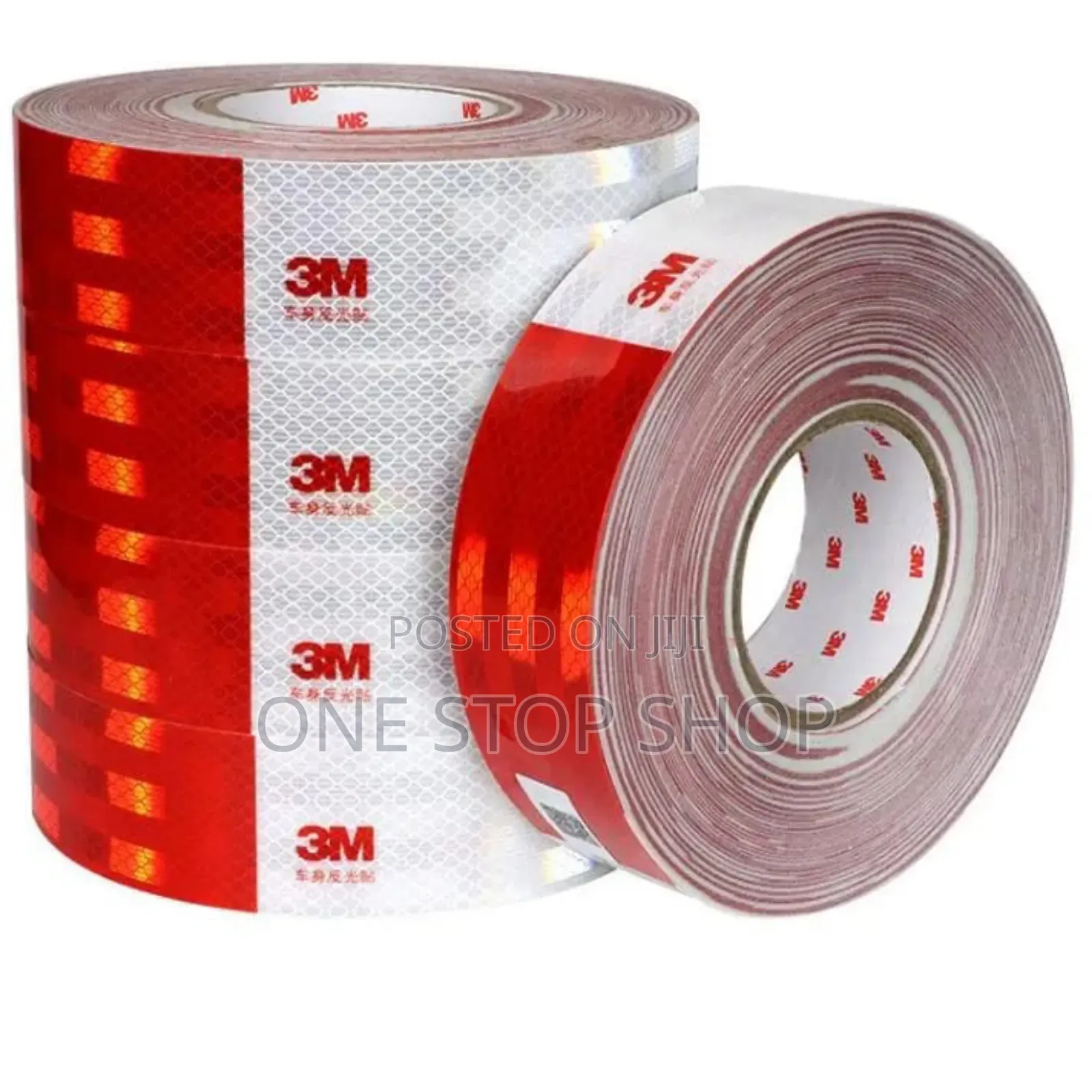 50mtrs 3m High In Reflective Radium Tape Roll In Red_white