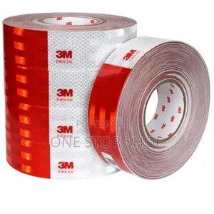 50mtrs 3m High In Reflective Radium Tape Roll In Red_white