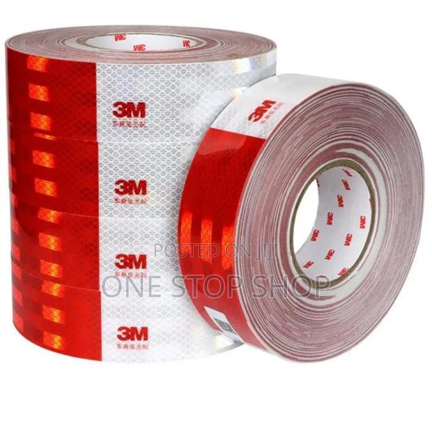 50mtrs 3m High In Reflective Radium Tape Roll In Red_white