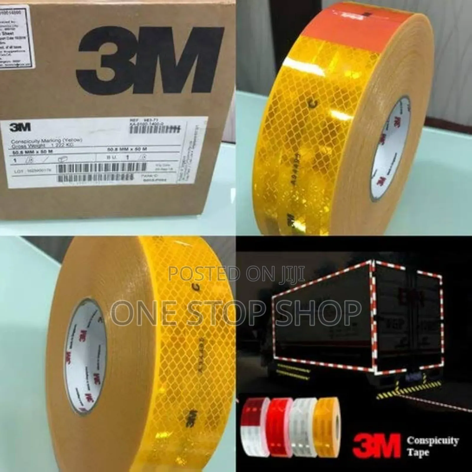 3m Yellow Reflective Tape In Yellow 50mtrs Roll