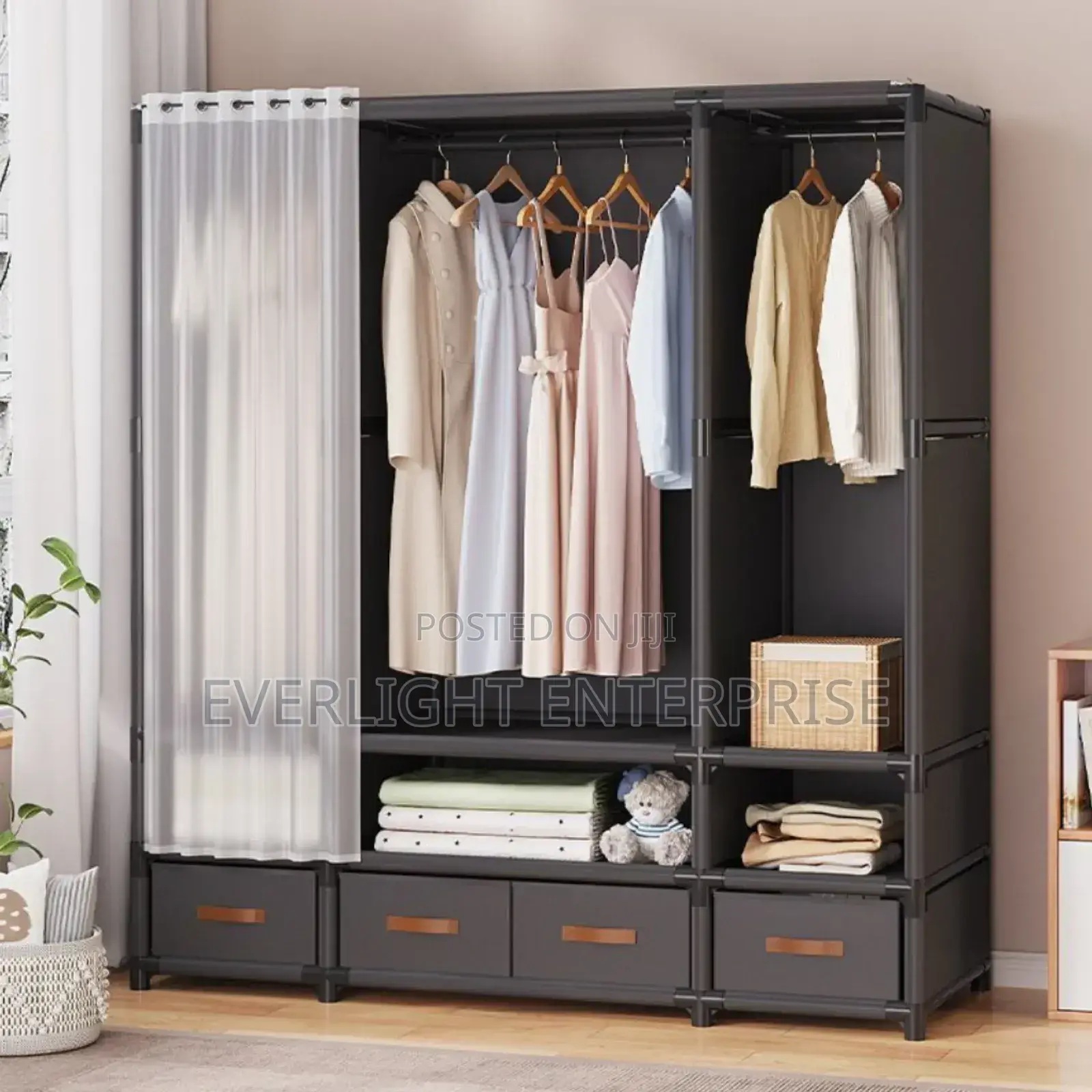 Elegant Heavy Duty Metallic Wardrobe