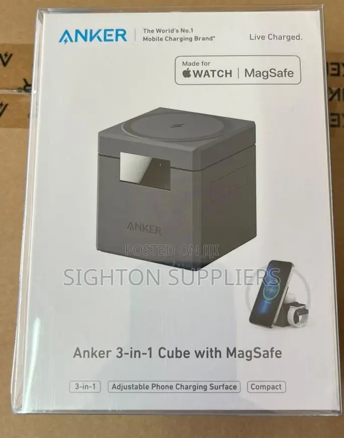 Anker 3-in-1 Cube With Magsafe- Wireless Charging Station