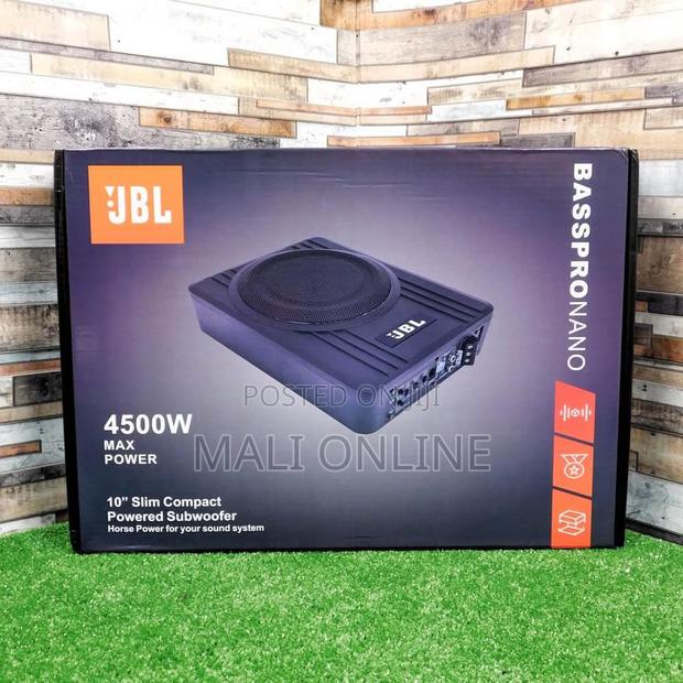 JBL Basspro Nano 10 Inch Slim Powered Subwoofer Under Seat Compact Car