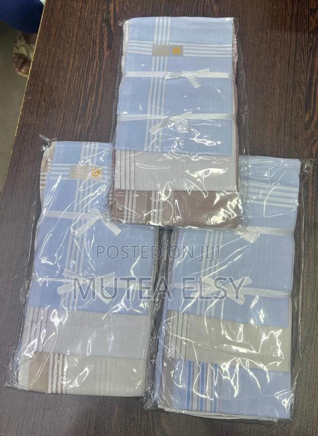 White Blue Stripped Executive Handcatchife Dozens - thumbnail 5