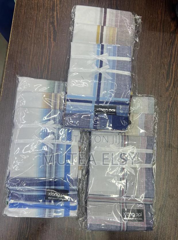 White Blue Stripped Executive Handcatchife Dozens - thumbnail 9