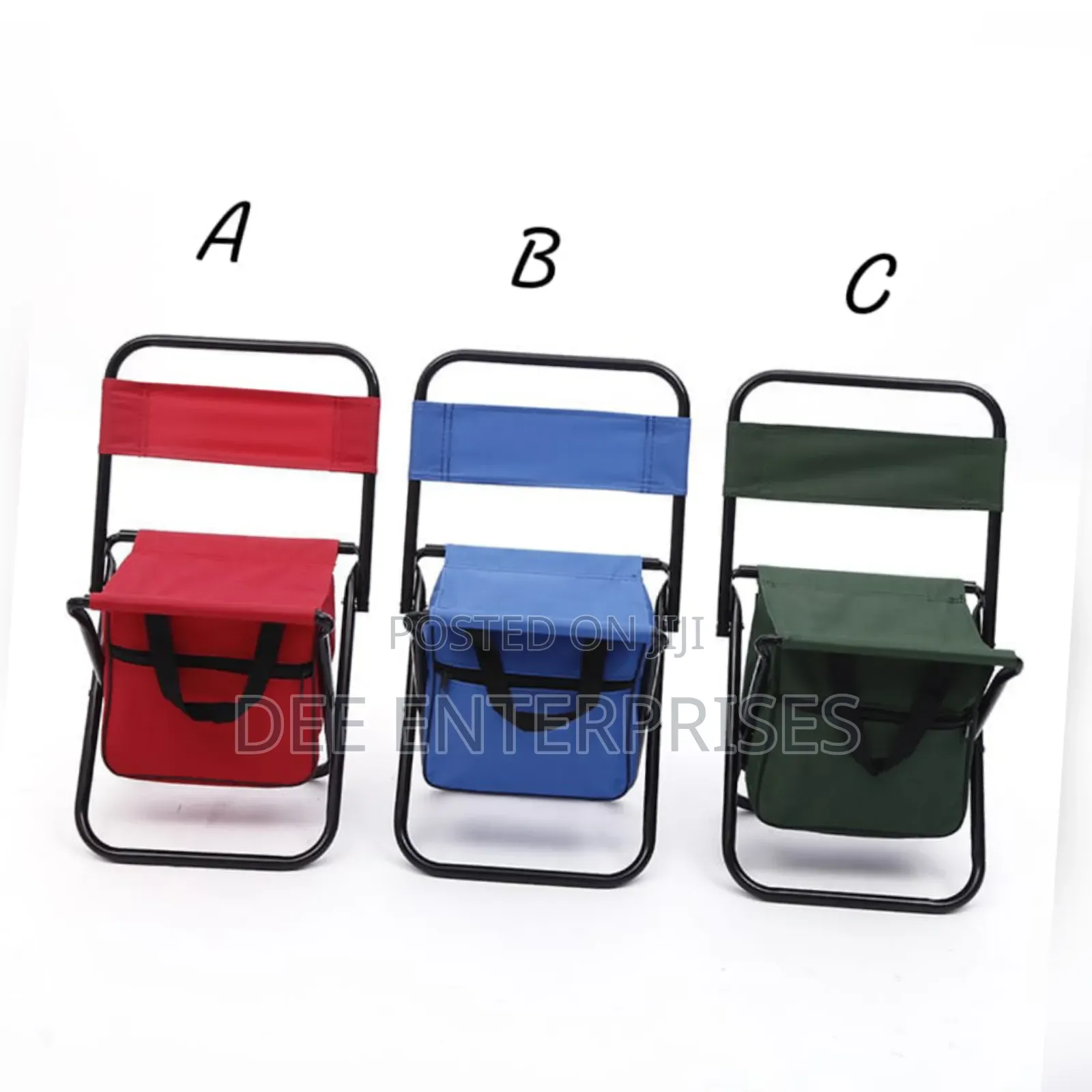 Kid's Foldable Camping Chair With Storage Pouch