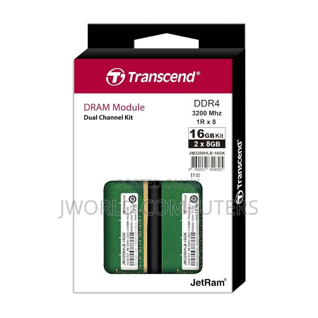 Transcend Laptop Ram Ddr4 8gb 3200