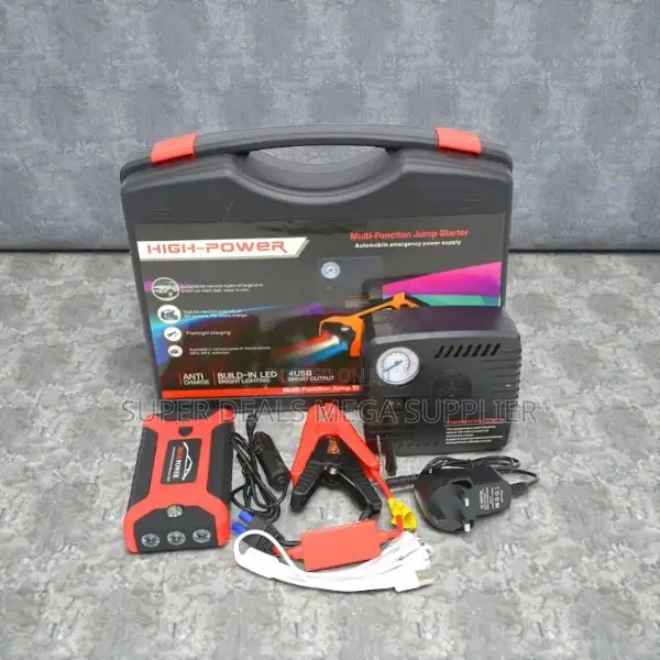 Compact Design Heavy Duty 99800mah Jump Starter Air Compressor Pump