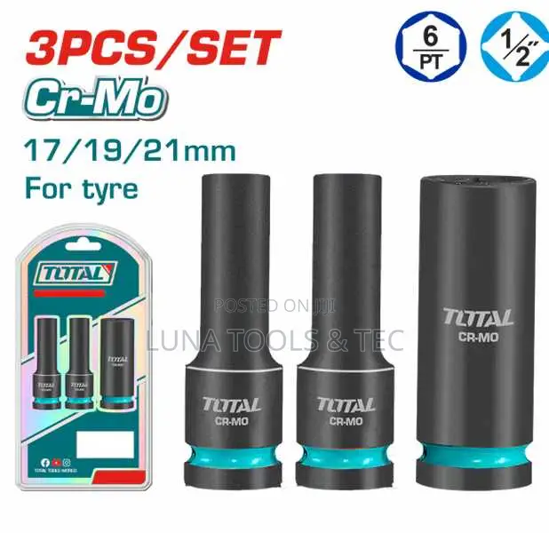 Total Thkisd12042l 3 PCS 1/2"Dr. Deep
Impact Socket Set
