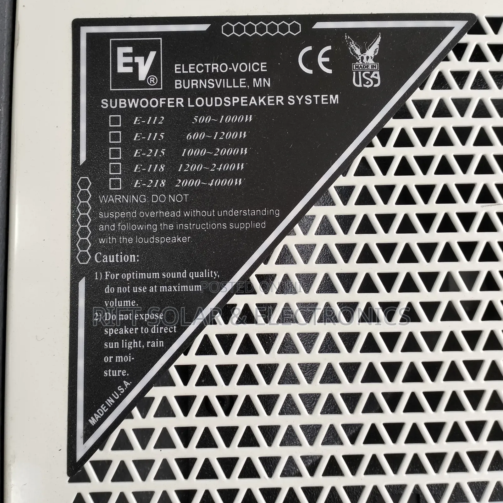 Ev Usa 15" Monitor Professional Speaker