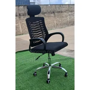 Comfort Secretarial Mesh Chair Adjustable Headrest and Lumbar Support