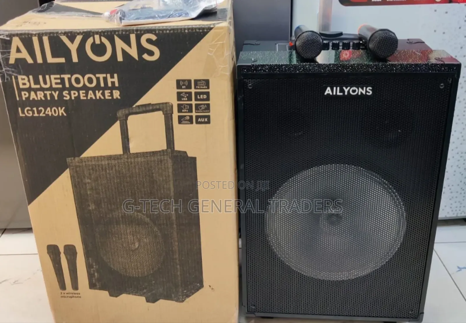 Ailyons 12inch Powerful Portable Speaker System With Microphone