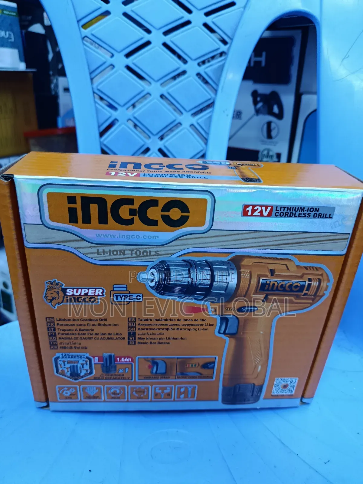 Ingco Cordless Drill 12v With 1 Battery