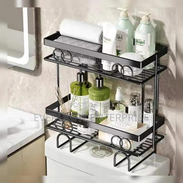Metallic Bathroom Storage Shelf