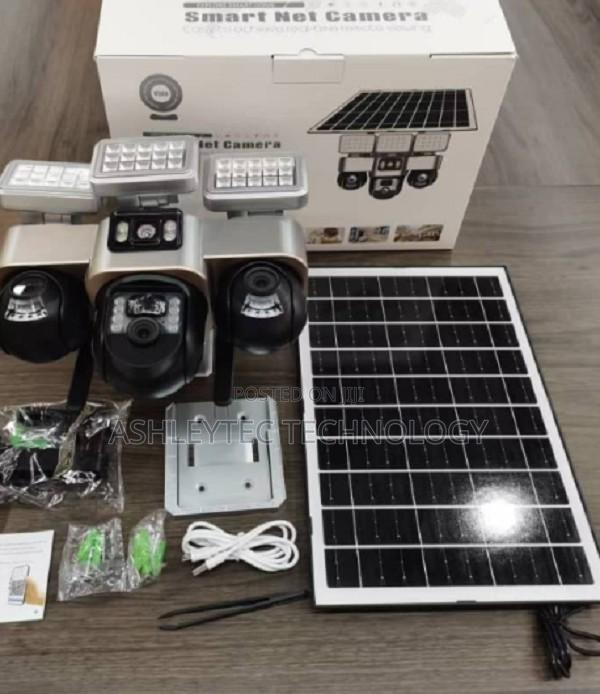 Triple Lens 4g Solar PTZ Camera Solar Light 4g 4mp Triple Lens (Three)
