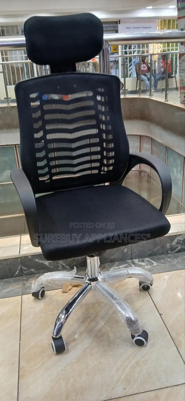 Secretarial Mesh Office Chair With Headrest – Ultra-Comfort - main view