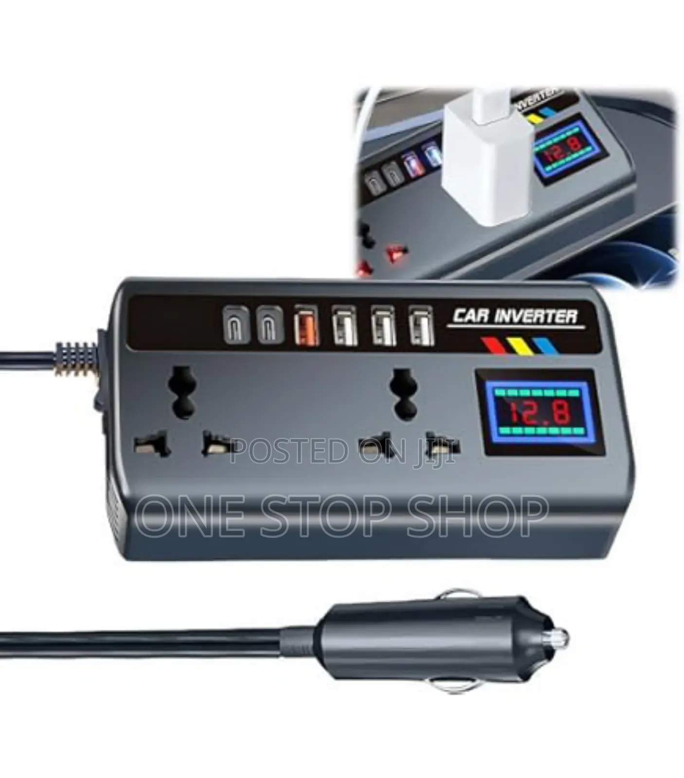 200w Car Inverter With 9 Charging Port for Laptops and Electronics
