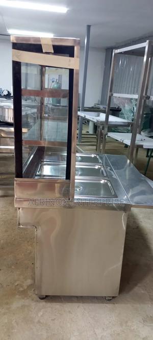 3 Full Inserts Electric Food Warmer Display With Overhead Shelves - thumbnail 2