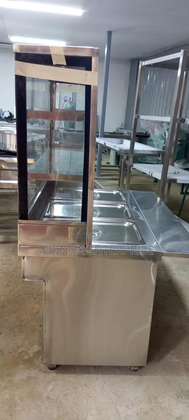 3 Full Inserts Electric Food Warmer Display With Overhead Shelves - main view