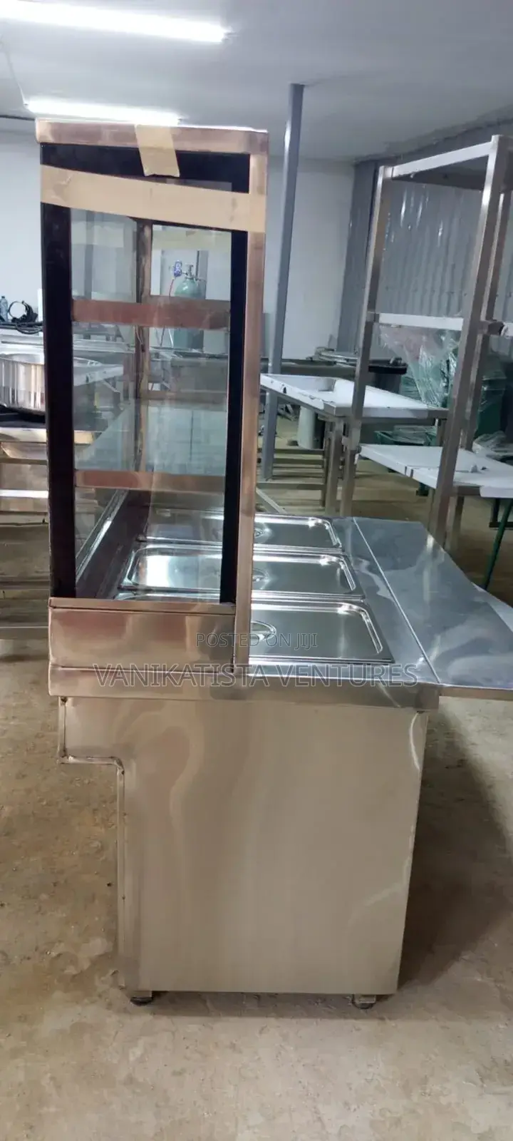 3 Full Inserts Electric Food Warmer Display With Overhead Shelves