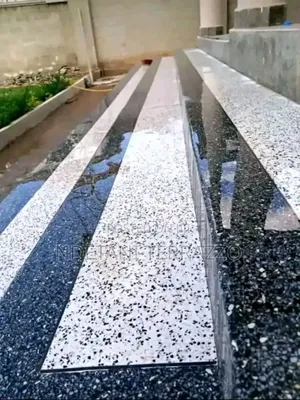 Bright White/Black Terrazzo