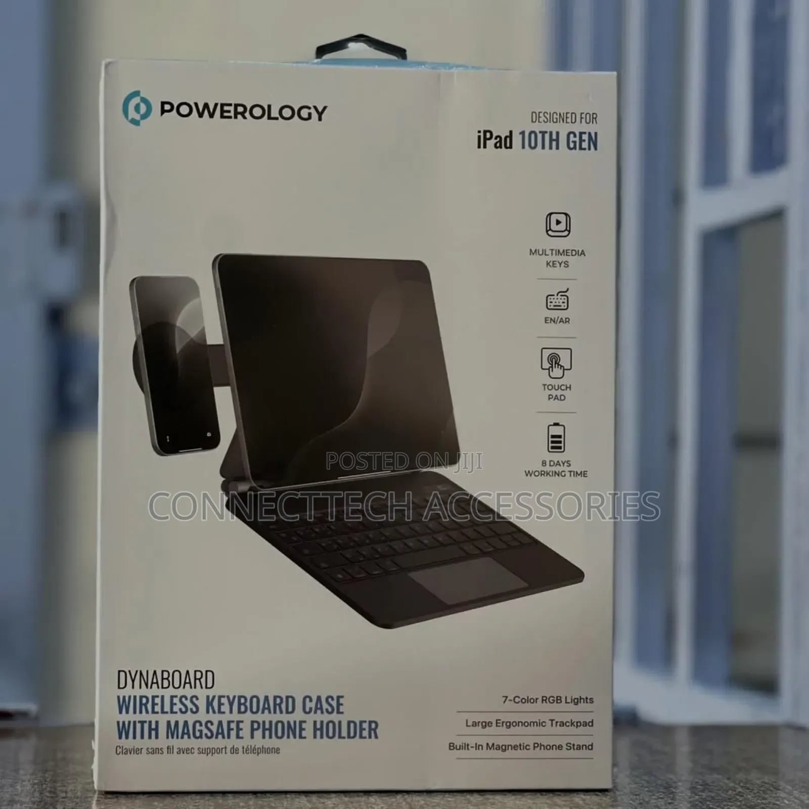 iPad 10th Gen Powerology Wireless Keyboard With Magsafe Phone Holder