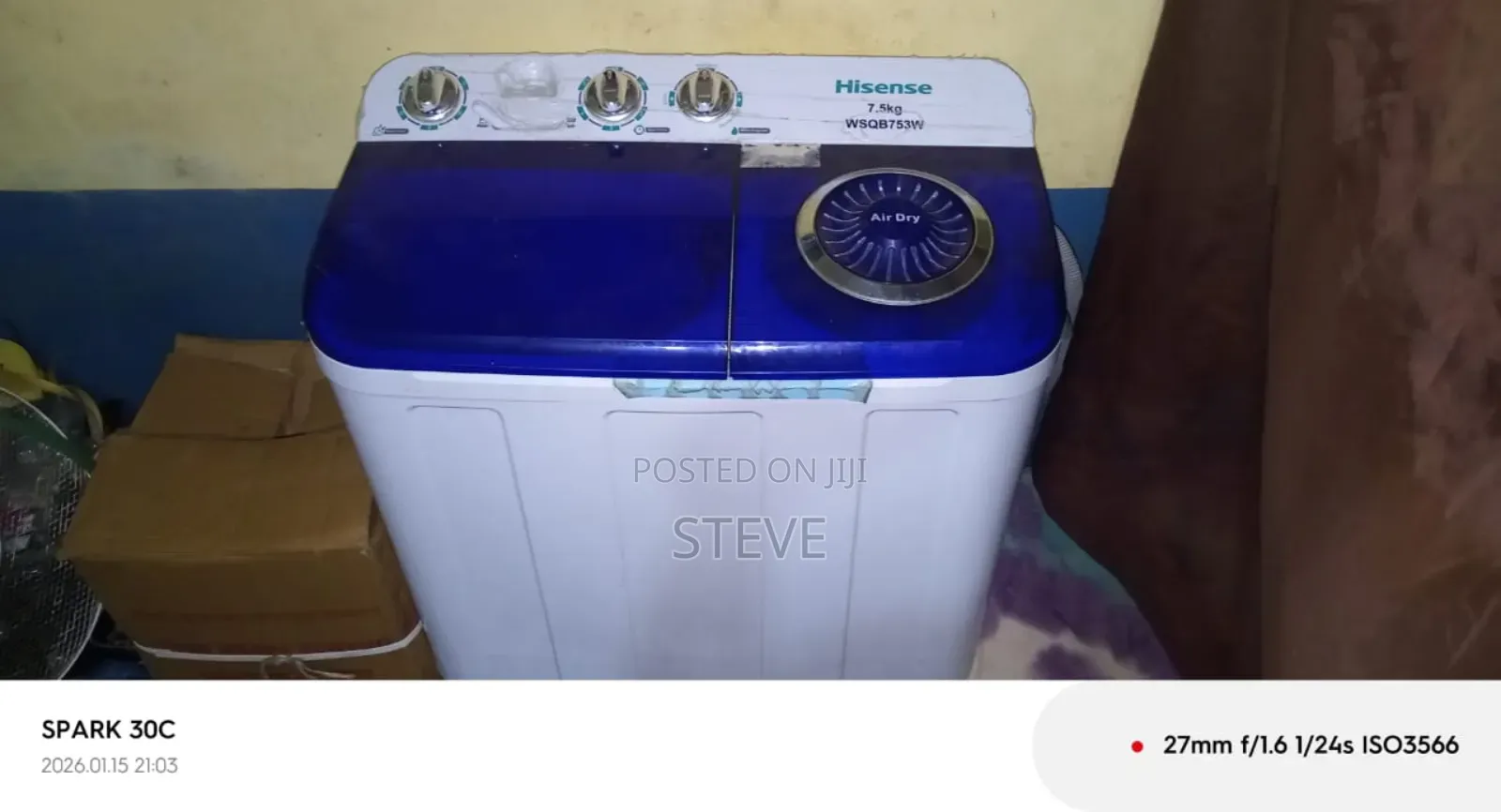 Hisence 7.5kg Twin Tub (6months Old) Mint Condition