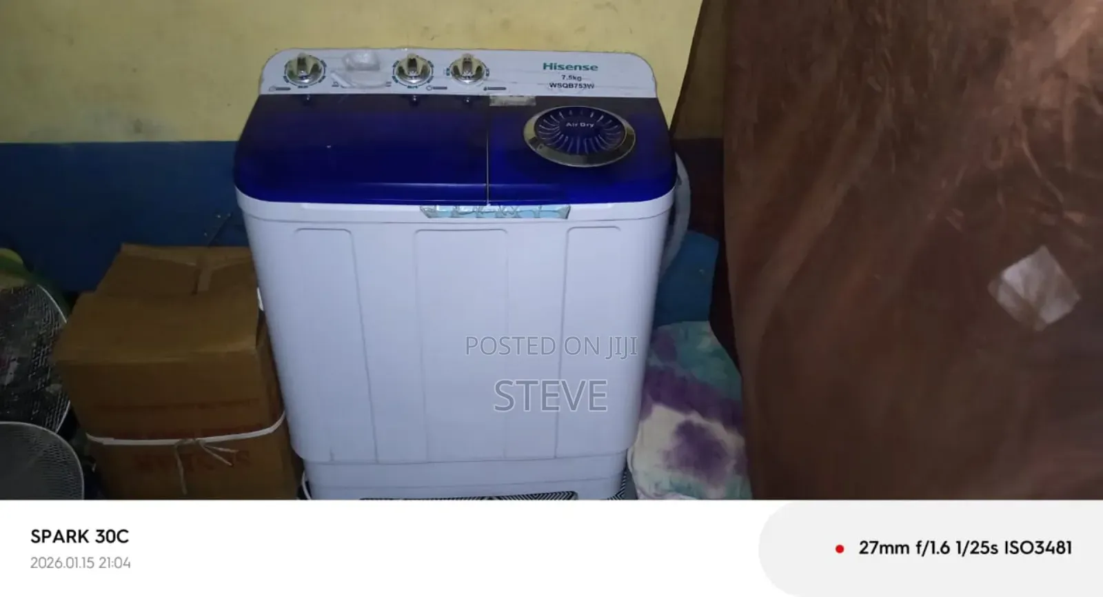 Hisence 7.5kg Twin Tub (6months Old) Mint Condition
