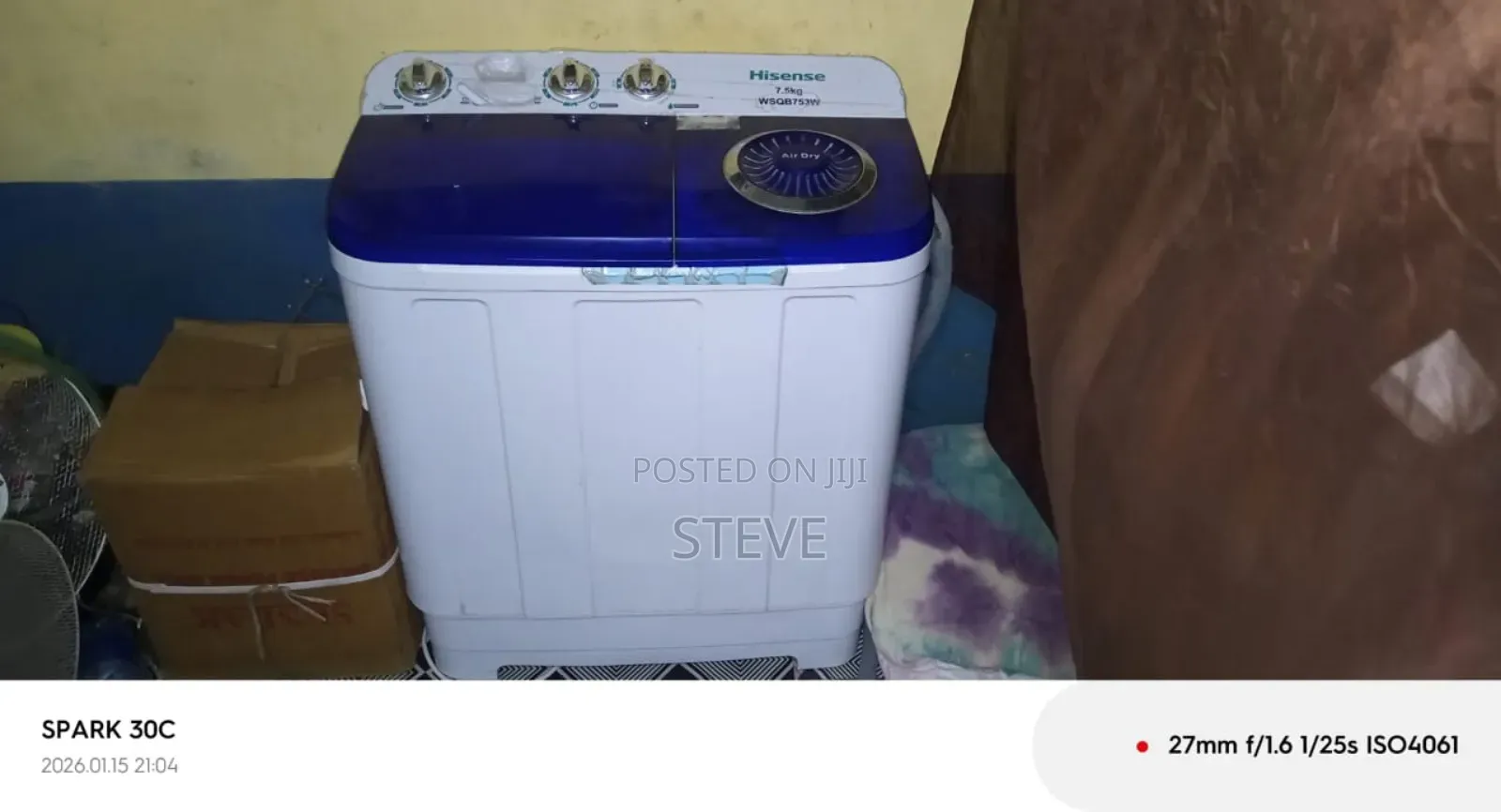 Hisence 7.5kg Twin Tub (6months Old) Mint Condition