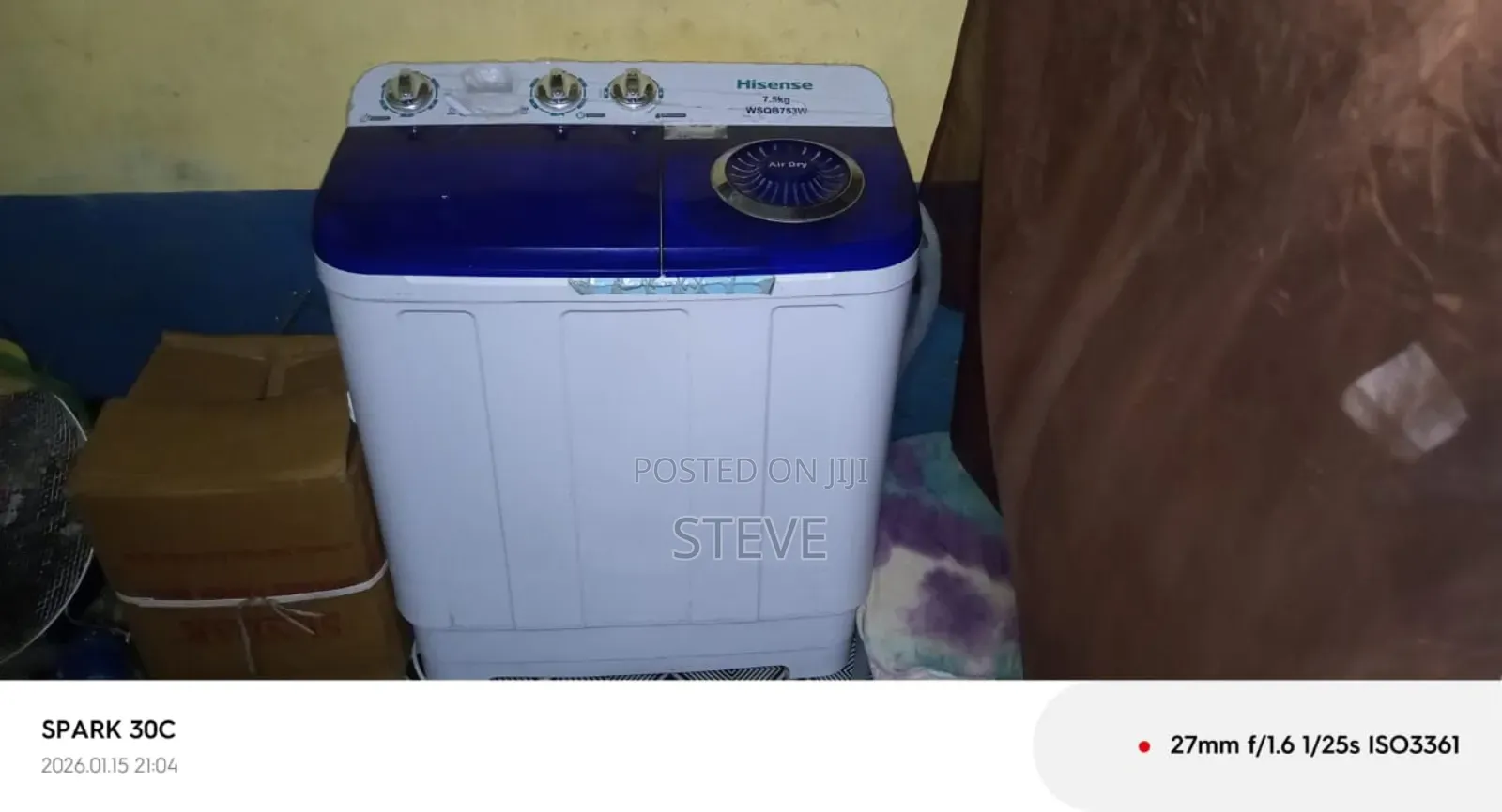 Hisence 7.5kg Twin Tub (6months Old) Mint Condition