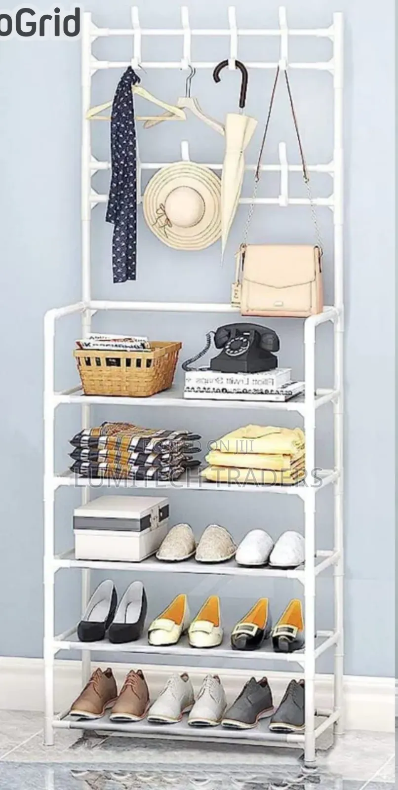 5 Tier Shoe Rack With Hat Rack/Hanger