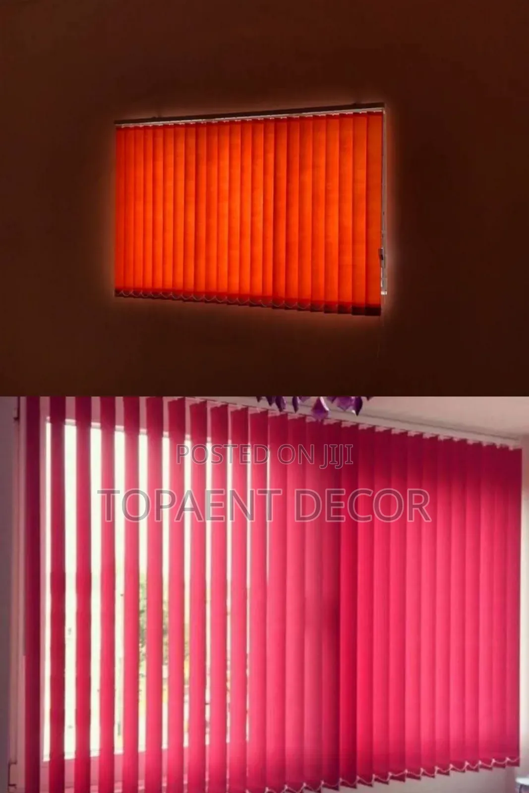 Red And Orange Light Control Vertical Blinds For Sunlight Protection