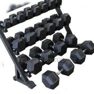 Hexagonal 10kg Black Dumbells
