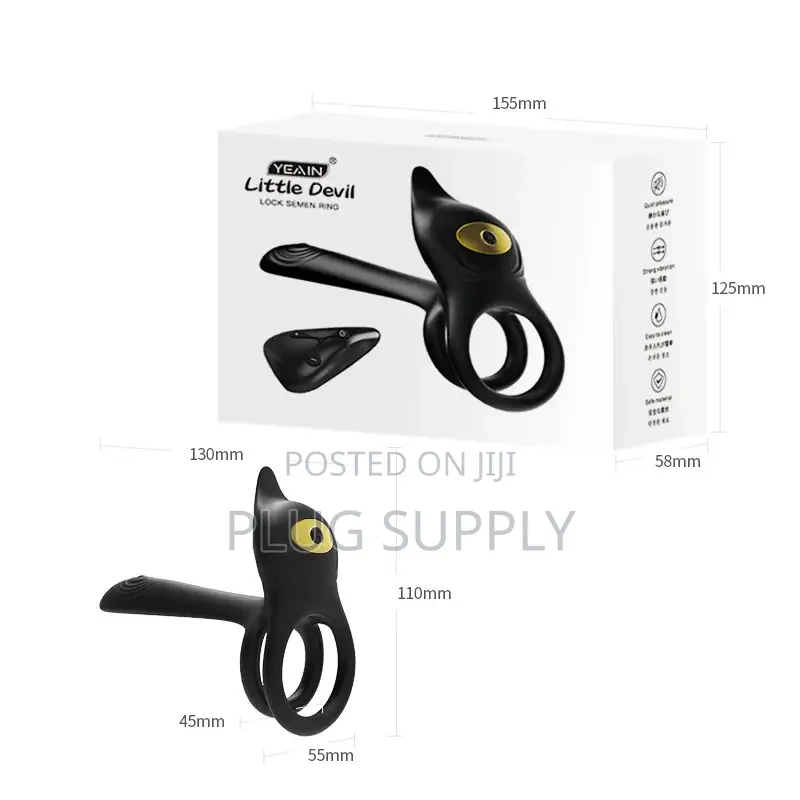 Little Devil Lock Double Vibration Ring Men's Sex Vibration