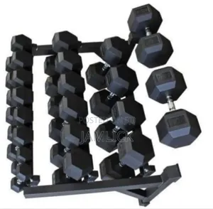 Hexagon Dumbbells – Rubber Coated, 5kg 10kg - Js
