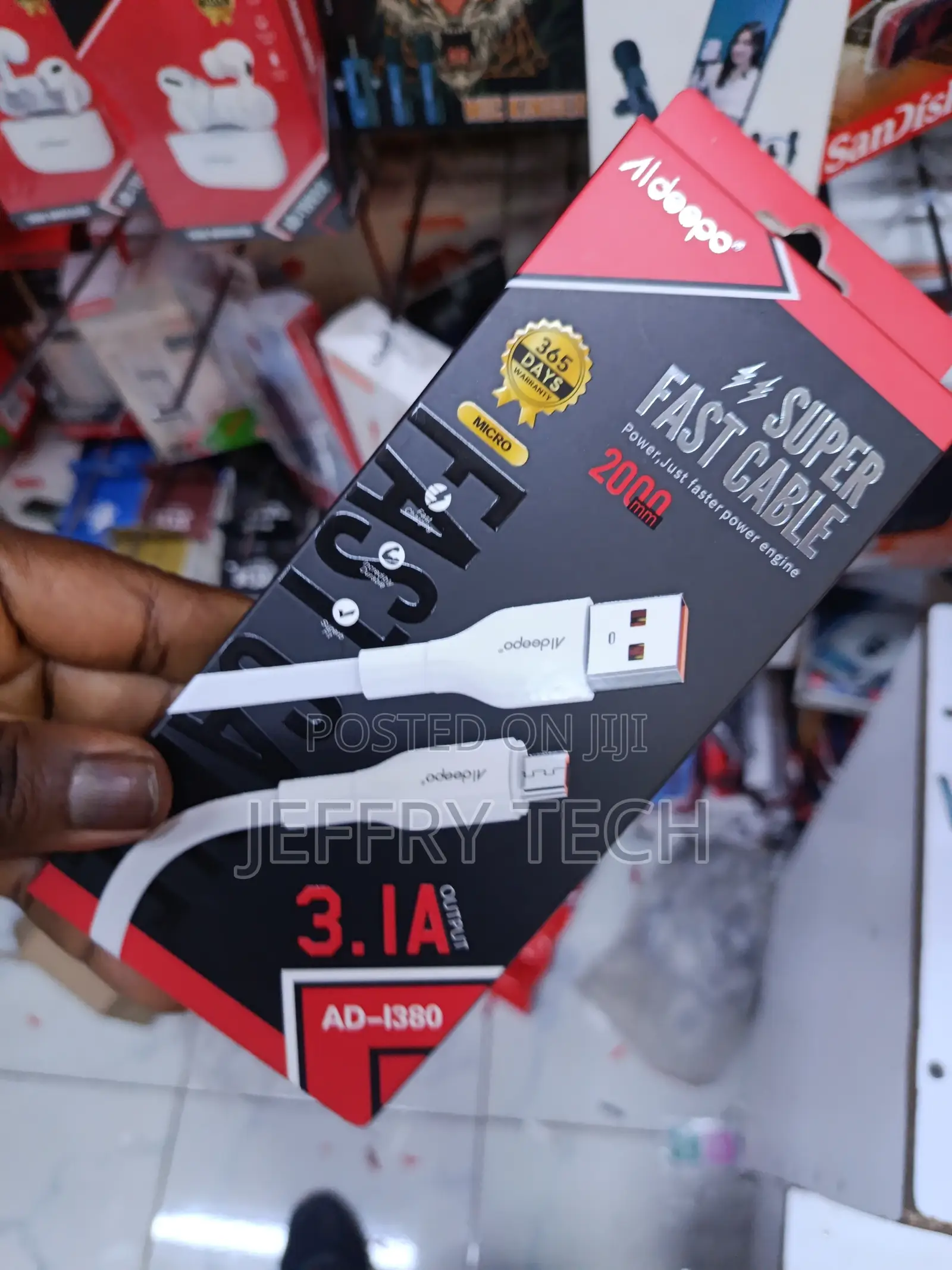Aldeepo Ad-I390 3.1a 2m Lightning Cable Super Fast Charging for iPhone