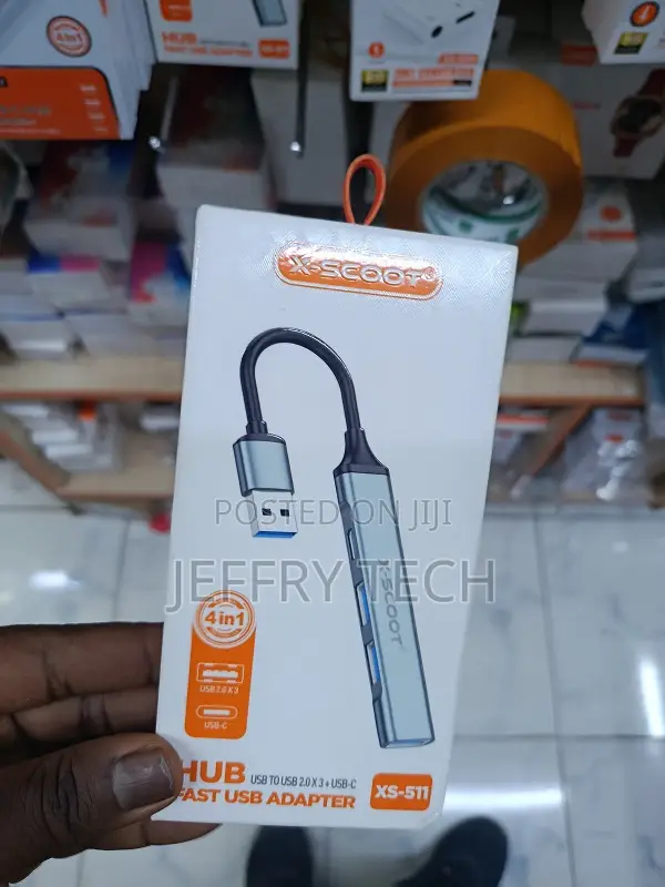 X-Scoot Silver Usb 2.0 X3 + Usb-C Fast Hub - Compatible With Desktops,