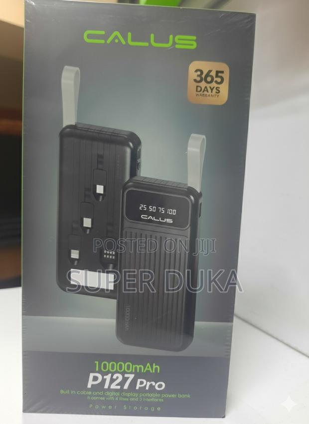 Calus 10000 Mah Super Fast Charging Power Bank-Built-in Cable.P127 Pro