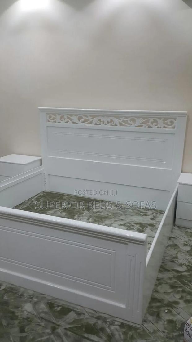Classic White Carved Panel Bed Size 5 by 6