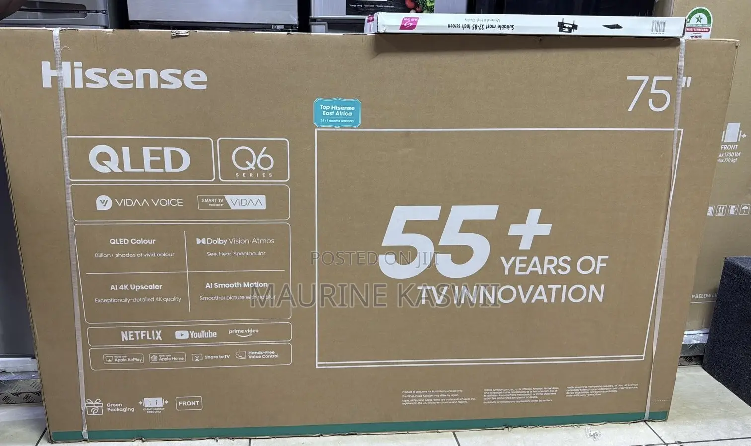 Hisense Qled 75”Vida Smart -75q6 Frameless