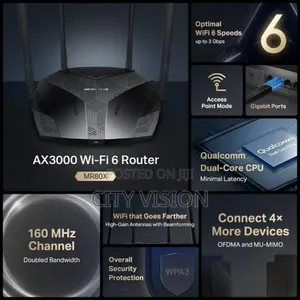 Mercusys Ax3000 Wireless Dual Band Wifi 6 Router Tl-Mr80x