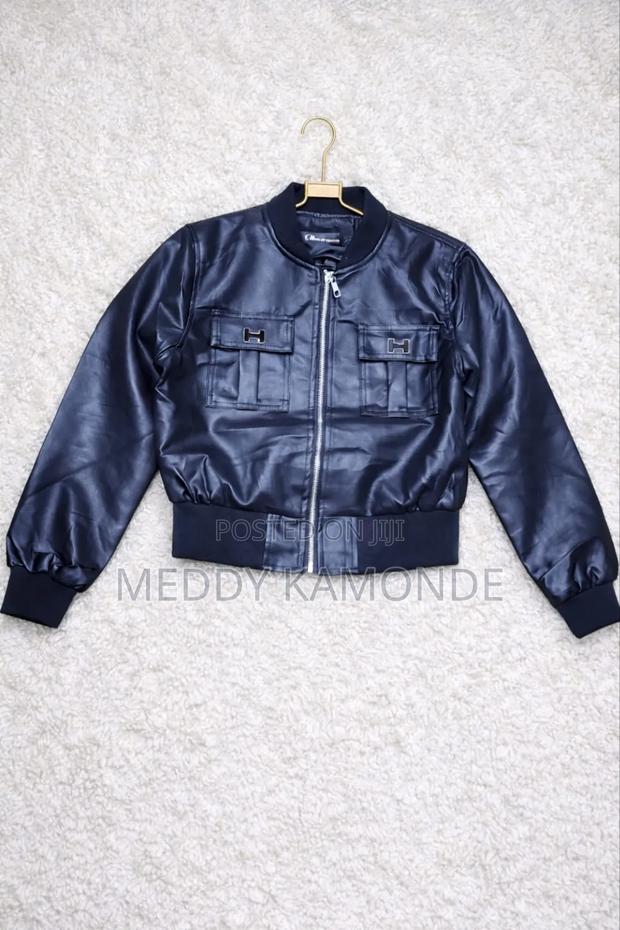 Black Designer Leather Jacket - thumbnail 2