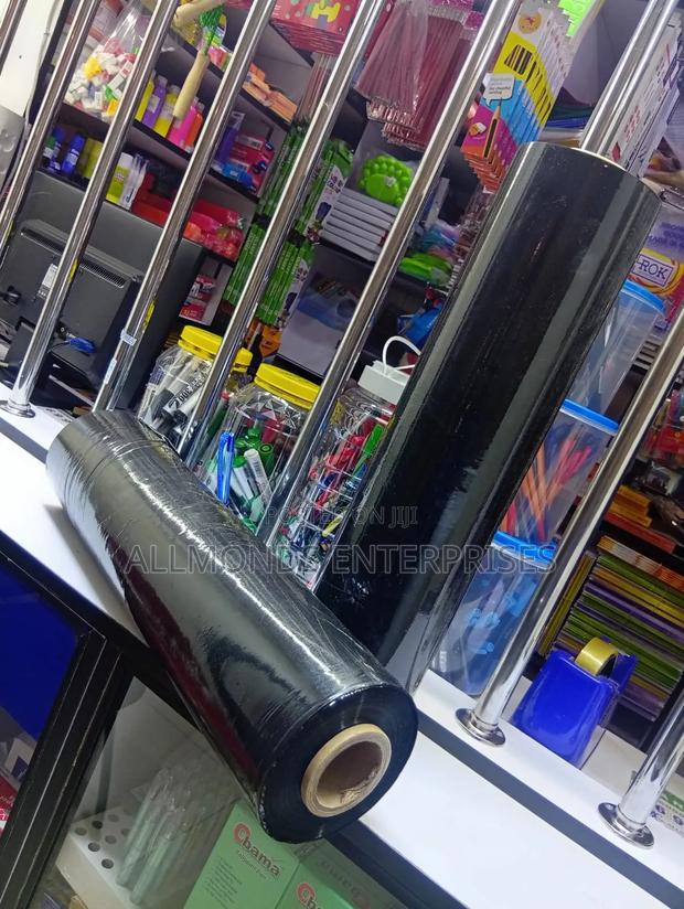 A Roll of Black Handstretch Film - main view