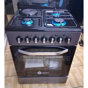 Grey Nunix 60 by 60 Cooker With Electric Oven 3g+1e