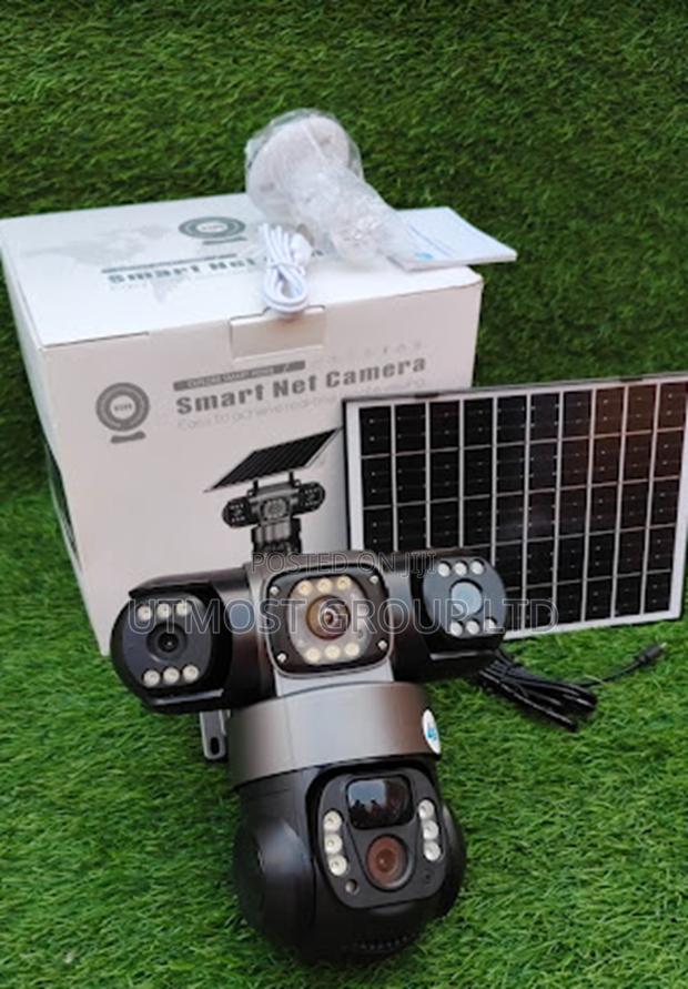 4g Solar CCTV Camera With Three Cameras in One - main view